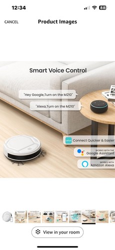 Wifi bluetooth smart app Lefant Robotic Vacuum Cleaner M210 White - Picture 7 of 15