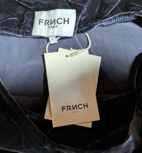 NWT FRNCH Paris Midi Dress Size Large Velvet Color Block Cocktail List: $128 - Picture 3 of 11