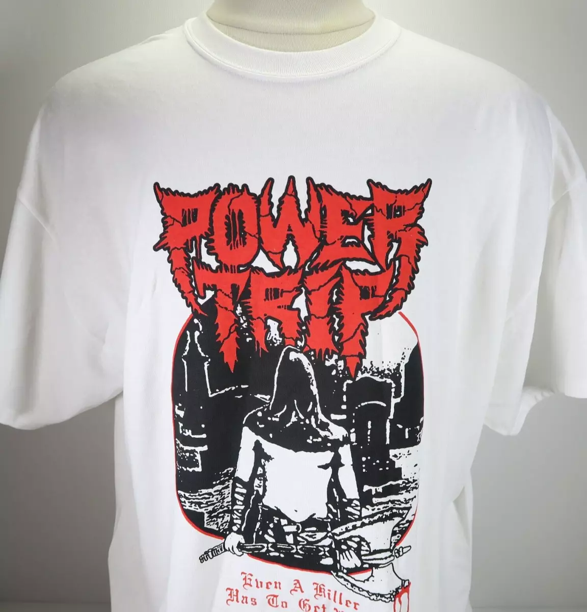 Power Trip Thrash Metal Band White Cotton T-Shirt Men&#039;s 2XL | eBay