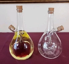 Set of 2 Oil and Vinegar Double Duet Cruet Apple Design Brand New