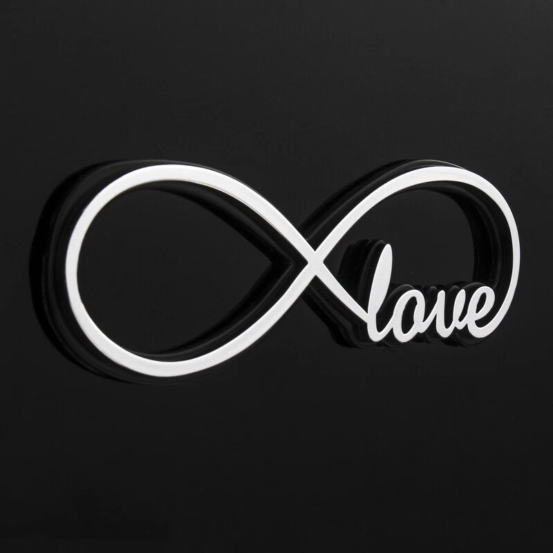 Infinity Love Acabado Cromo ABS Decorativo Coche Camión Insignia Adhesivo Calcomanía Emblema Foto 3 de 4