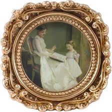 Small Vintage 3X3 Round Picture Frame Mini Antique Ornate Circle Photo Frame New