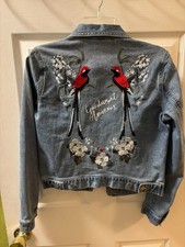 H & M DIVIDED MADLY IN LOVE Embroidered Denim...