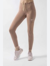 Nike Women s Speed Icon Clash Brown Dri-fit 7/8 Leggings Size M