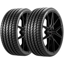 (QTY 2) 255/40ZR20 Lexani LX-Twenty 101W XL Black Wall Tires