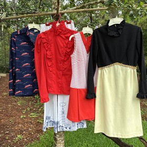 Vintage 1970s Dress Romper Blouse Pants Clothing 5 Piece LOT Size Small