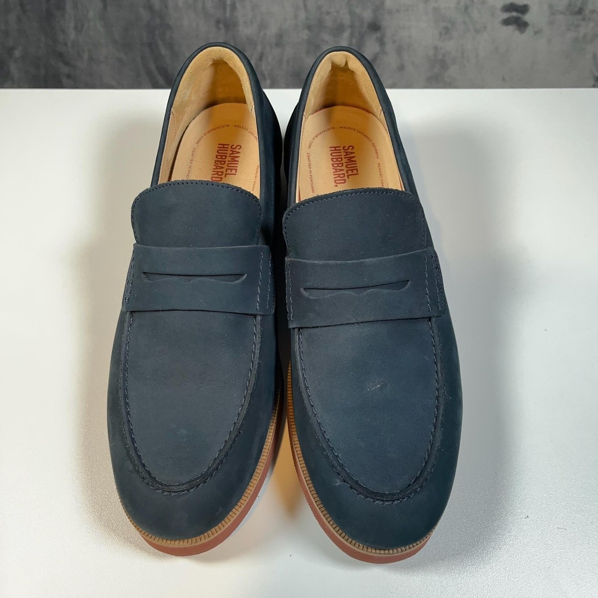 Samuel Hubbard Men’s 10 W Leather Slip-On Casual Shoes Memory Foam Insoles Samuel Hubbard Shoes Mens Size 10 Nubuck Leather Slip On  main image 3