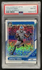 2024 Panini Donruss Optic Jahmyr Gibbs White Sparkle #64 Lions PSA 8