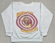 Vintage Florida State Seminoles Sweatshirt Adult L Mascot Tultex Cartoon 90s FSU