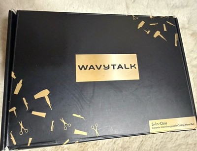 Wavytalk 5-in-1 Ceramic Curling Wand Interchangeable Black Rose Gold