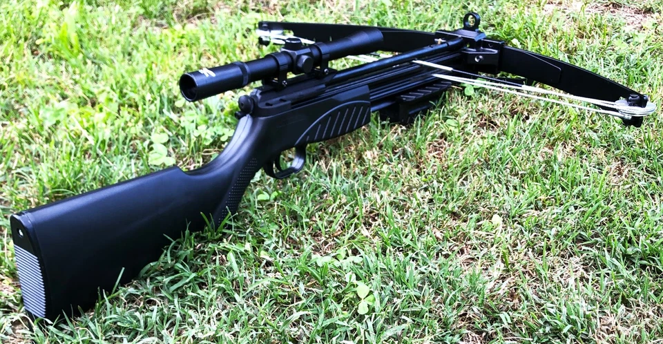 BALESTRA COUPON CARRUCOLATA 180 FPS NERO + OTTICA - Immagine 2 di 4