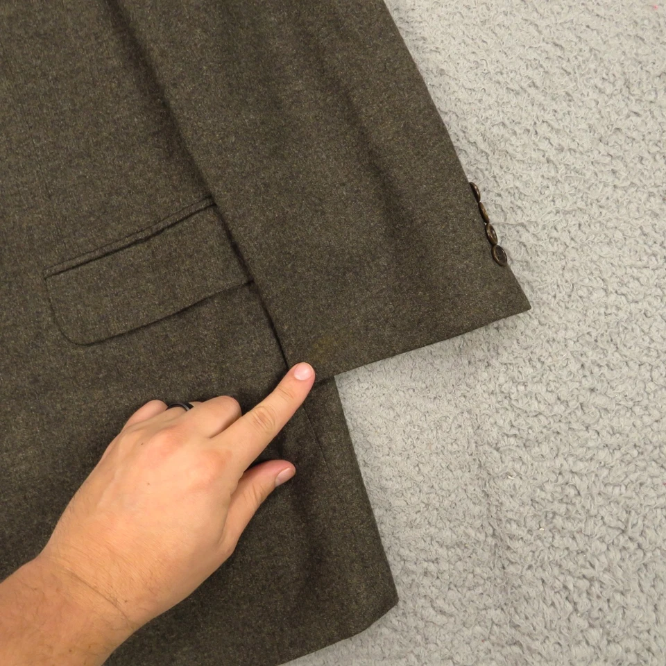 Canali Sport Coat 42R Wool Flannel 3/2 Roll Jacket Blazer Brown Fleck Ventless - Image 3 of 4