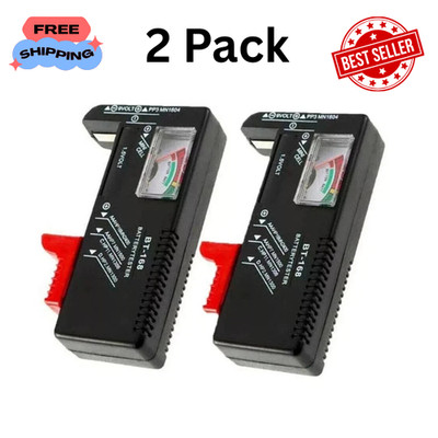2 Pack Battery Tester Checker Monitor For AAA AA C D 9V & Small Batteries
