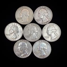90% Silver $1.75 FV - Washington Quarter Circulated Pre-1965 US Coin - 22-44
