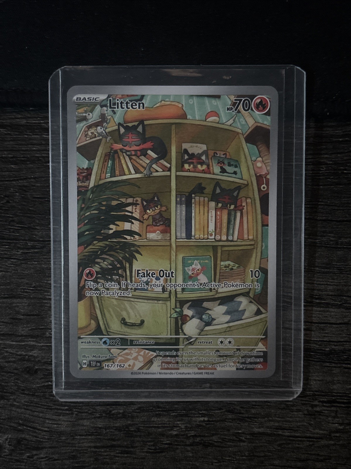 Litten 167/162 Illustration Rare IR - Temporal Forces - Pokemon Card SV05 NM
