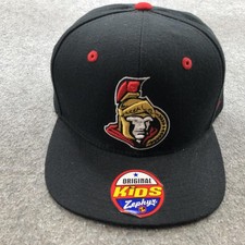 Ottawa Senators Hat Cap Snap Back Boys One Size Black NHL Hockey Embroidered