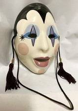 Ceramic Porcelain 7" Woman Mardi Gras Masquerade Mask Wall Art