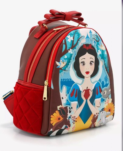 Loungefly Snow White Apple Quilted Velvet Mini Backpack NWT New - Picture 7 of 8
