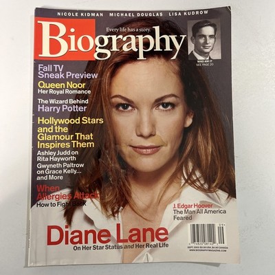 Biography Magazine September 2003 Diane Lane Nicole Kidman Harry Potter