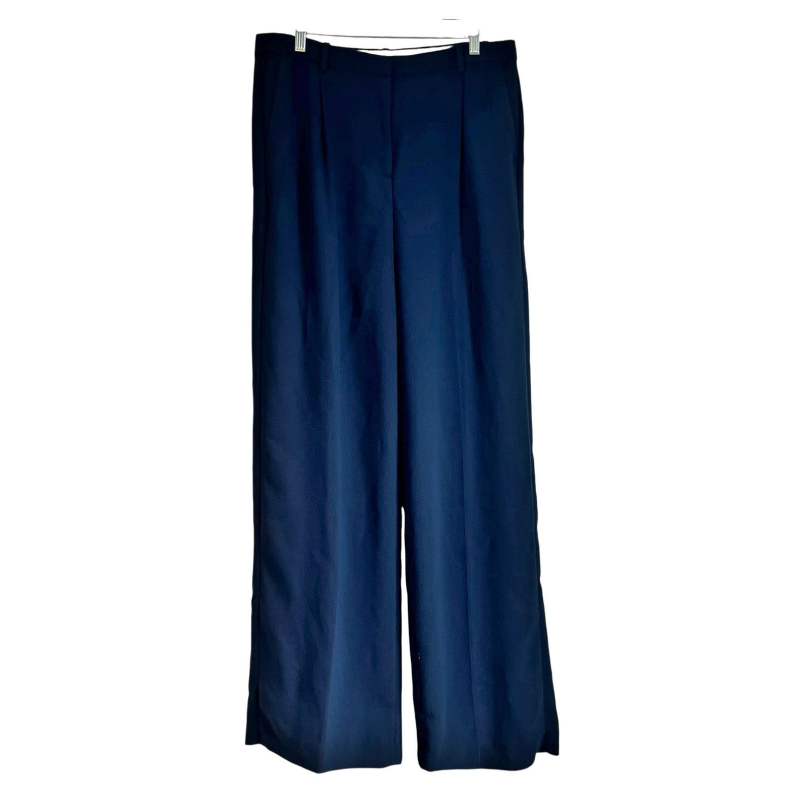J. Crew Relaxed Fit Pleated Eassential Wide Leg Pant City Crepe Blue 12T NWOT image 10