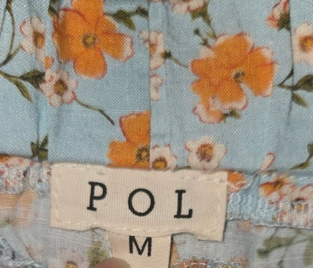 POL YKP148A HAREM PANTS FLORAL Size Medium Women's Pants - Image 3 of 4