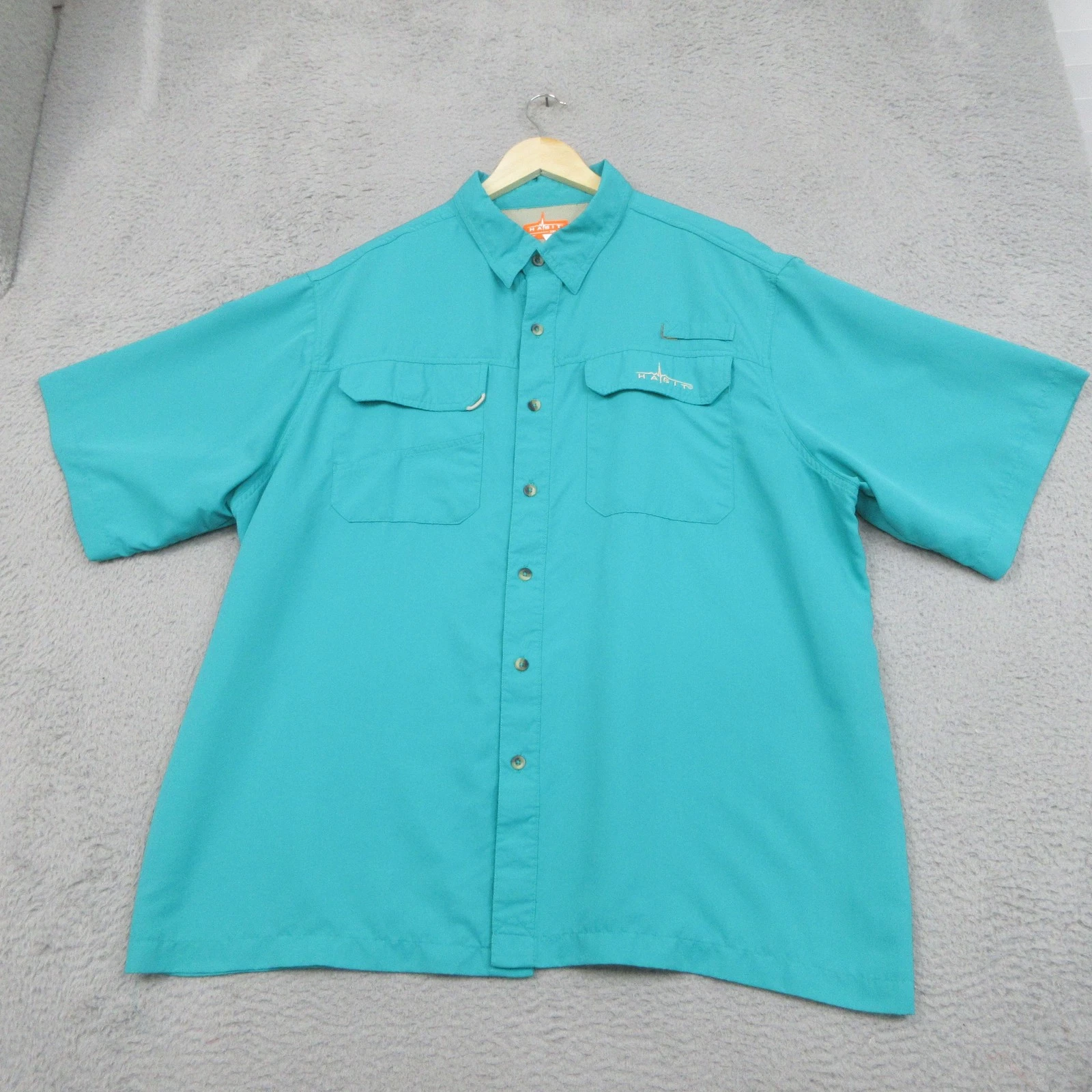 Habit Fishing Shirt Men 2XL Blue UV 40 Vented Performance Outdoor Angler Coastal