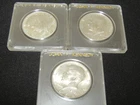 Kennedy Half Dollar 1964 90% Silver BU Uncertified Lot of 3 Coins