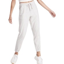 Athleta Farallon Jogger Pants Mid Tapered Organic Cotton Pockets Birch Gray 6