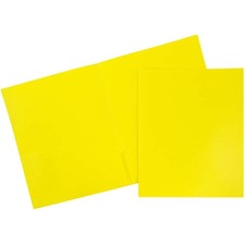Durable Yellow 2 Pocket Folders 6 Pack for School and Office Use