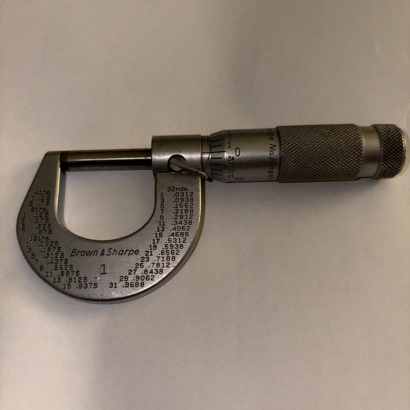 BROWN & SHARPE NO. 1 OUTSIDE MICROMETER  0-1" USA