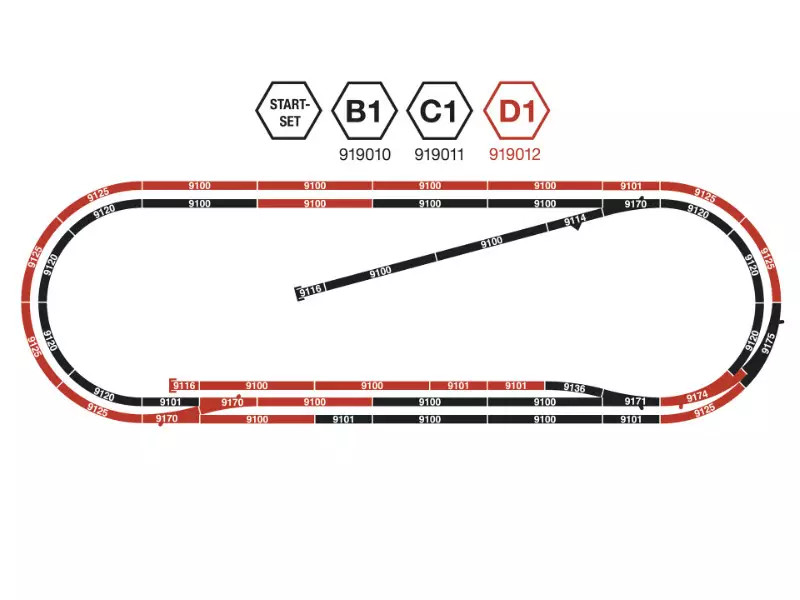 FLEISCHMANN Coffret de rails - Set d'extension D1 - voie Profi N - FLEISCHMANN 9