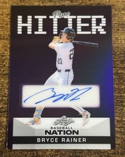2025 Leaf Baseball Nation Bryce Rainer Pure Hitter Clear Purple Auto /8 SSP