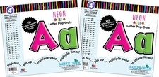 Barker Creek Letter Pop-Outs, 4" Neon, 2 Pack, Multicolor Designer Letters fo...