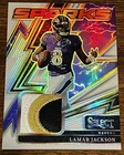 🔥2025 Panini Select 🏈- Lamar Jackson #SPK-LJN Sparks White Prizm Patch /99🔥