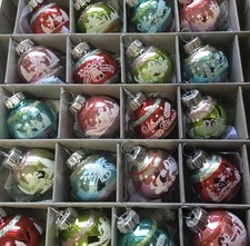 Christopher Radko Shiny Brite Christmas Ornaments 1.25  Box Of 20