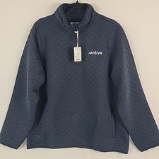 NEW Marine Layer Corbett Quilted Pullover Blue Women's Pullover Sz 2XL 148