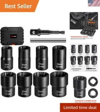Bolt Extractor Set 10 Pieces Heavy Duty Impact Remover for Stripped Frozen Bolts