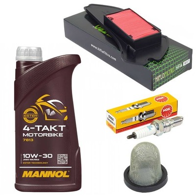 Set Wartung 1L Öl Ölsieb Luftfilter Zündkerze für Honda NES 125 @ NES 150 00-06