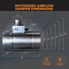 10 In. Motorized Adjustable Damper Closed