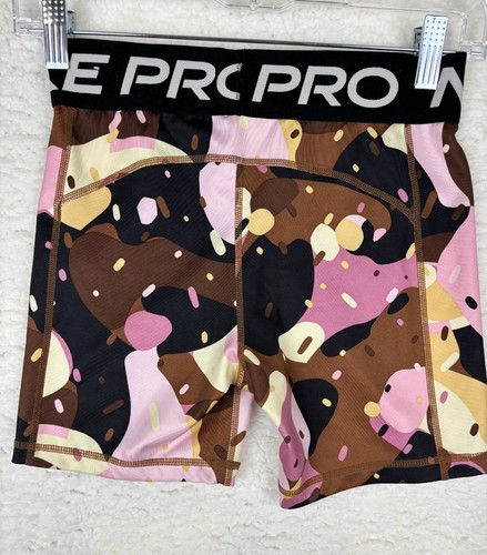 NIKE PRO Dri-Fit Athletic Shorts Girls Size XL Ice Cream Design Running Shorts - Picture 2 of 7
