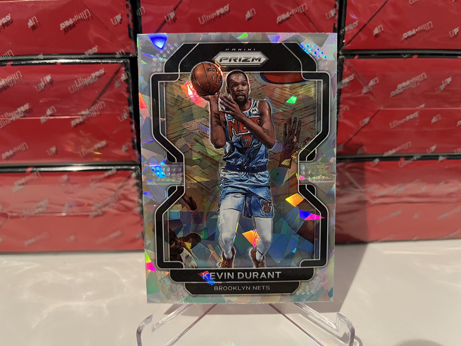 2021-22 NBA Prizm Kevin Durant #120 Cracked Ice Prizm Insert Card