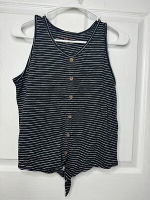 American Eagle Black & White Striped Pull Over Kids Size 16
