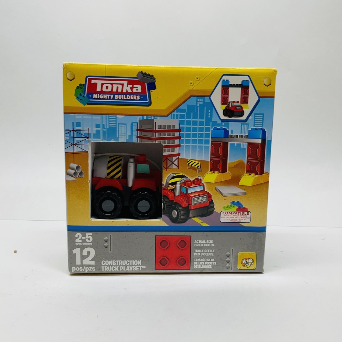 Tonka Mighty Builders Construction Red Truck Playset Toy 12 pieces