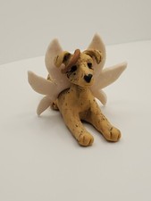 GREYHOUND ANGEL Christmas Ornament PET MEMORIAL Polymer Clay HAND MADE Brindle