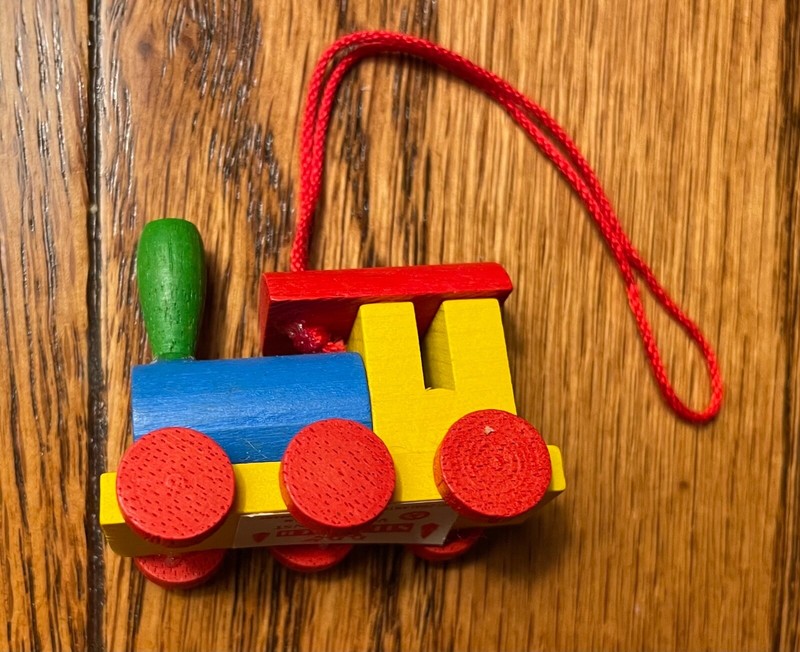 Steinbach Volkskunst German Wood Hand Made Toy Train Engine Christmas Ornament