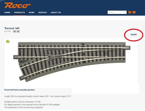 ROCO Geoline 61140 -H0- Turnout, left manually operated - 2 Units - NEW - Imagen 2 de 2