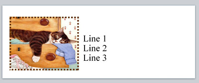 Personalized Address labels Cat Sleeping in Drawers  (p 740)