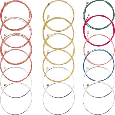 3 Sets of 6 Acoustic Guitar Strings Replacement for Beginner Guitarists