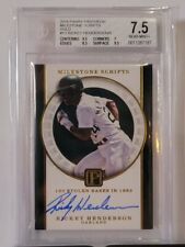 2016 Panini Pantheon Milestone Scripts GOLD Rickey Henderson 1/5 BGS 7.5 Auto 10