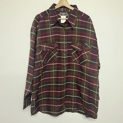 Vintage 1990 s Erika Classics Button Up Flannel Shirt, Deadstock NWT, Size 2XL
